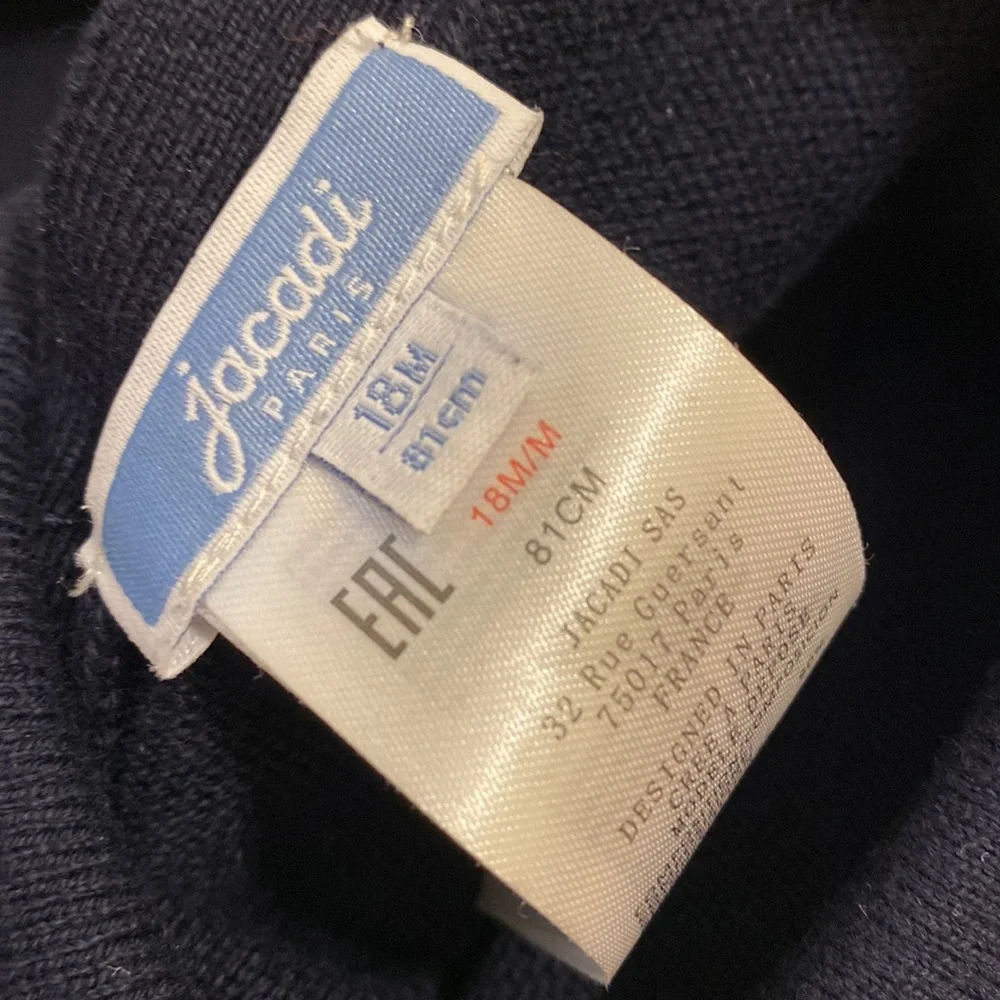 Jacadi Navy Baby Garment. One piece & Cardigan. Size 18M